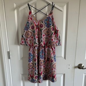 Earthbound Trading Co pattern mini dress in a colorful paisley print Size Small